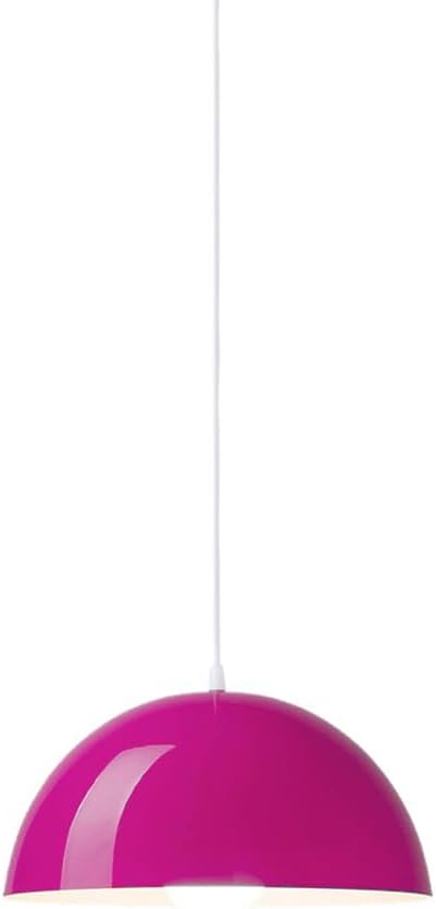 Colorful Metal Dome Pendant Light Fixture - Nordic Rustic Vintage Hanging Lamp for Dining Room & Kitchen (Blue, 11.8in)(Purple,15.7in)