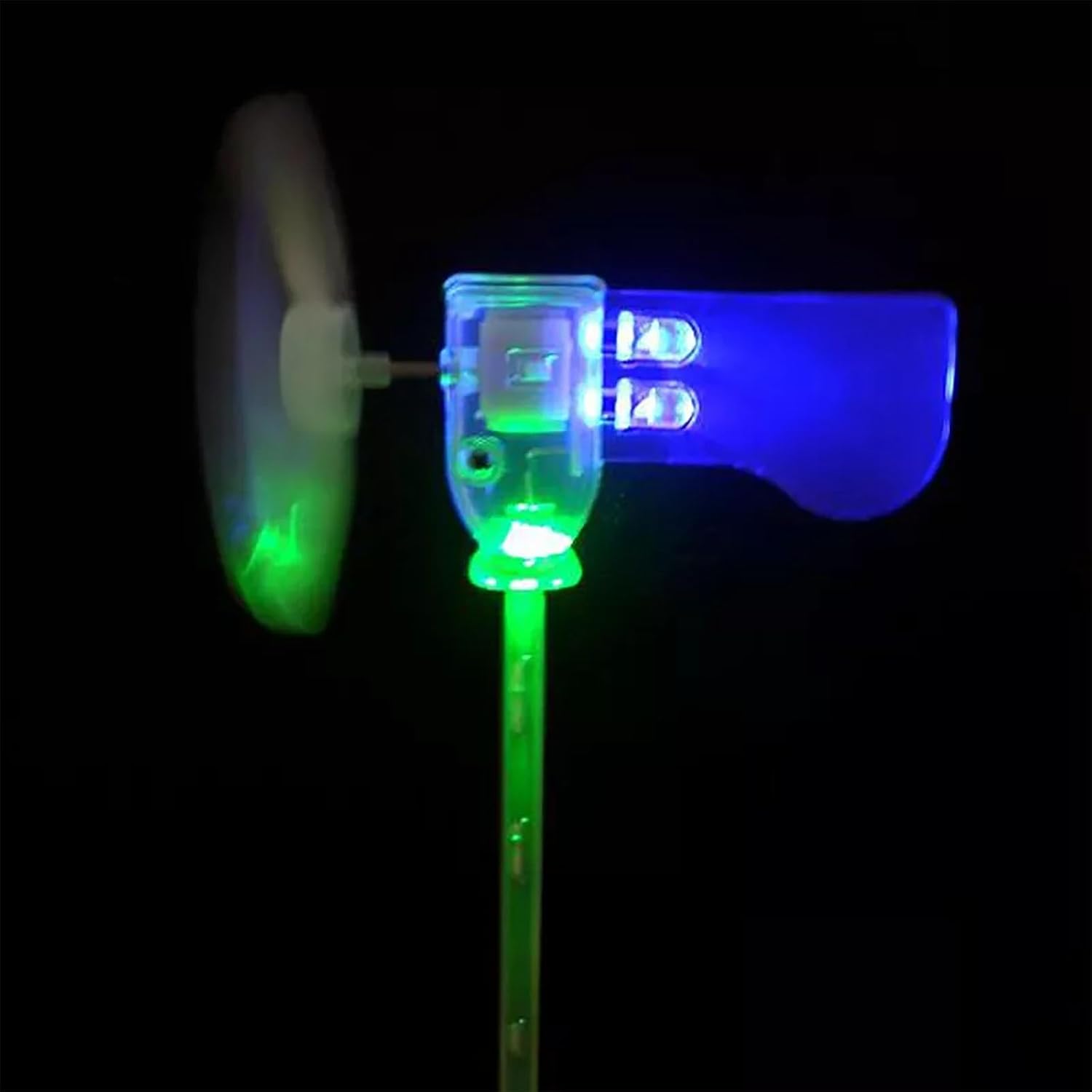 Micro Handheld Micro Wind Turbine Generator Model With 3 LED Lights – No-Base Mini DIY Windmill Lamp For Bike, E-Bike, Motorcycle & Outdoor Landscape Decor