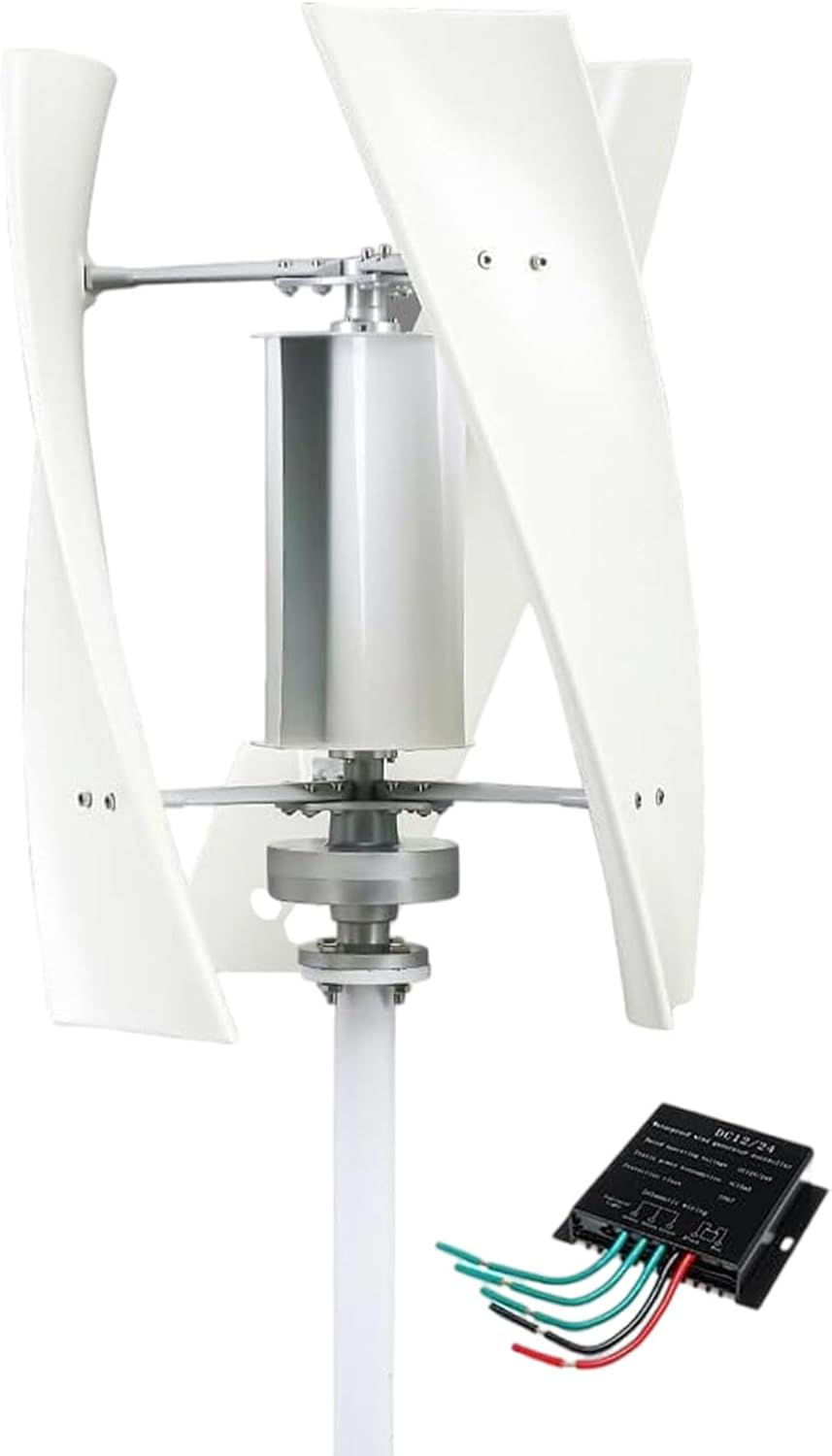3000W Wind Turbine Generator Kit - 12V/24V Vertical Wind Power System with Charge Controller, 3-Phase AC Permanent Magnet Generator for Home, RV, Boat, Marine & Off-Grid Use