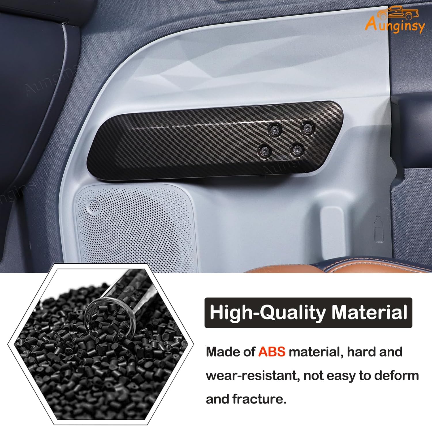 Aunginsy Inner Door Handle Panel Trim Cover Compatible with Ford Maverick 2022-2025 Pickup Front Rear Door Look Interior Door Armrest Handle Panel Protection Cover Decorative Sticker ABS Accessories