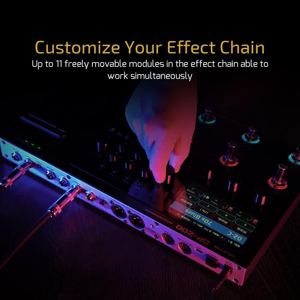 VALETON Multi Effects Processor Pedal with Expression Pedal FX Loop MIDI I/O Amp Modeling IR Cabinets Simulation Stereo OTG USB Audio Interface (Include 10 Pcs Additional Footswitch Toppers)