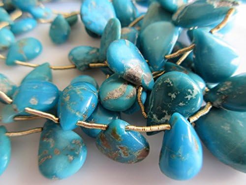 Natural Sleeping Beauty Turquoise Beads, Pear Beads, Arizona Turquoise, Approx 20mm To 7mm Beads