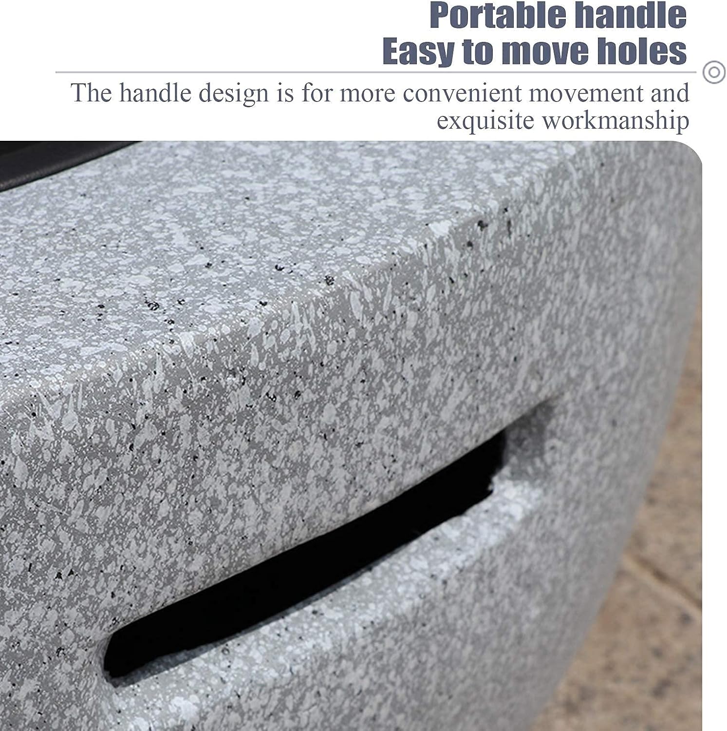 Outdoor Fire Pit, Concrete Round Firepit Charcoal and Wood Burning Firepit Bowl Bonfire with Spark Screen, Grate, and BBQ Grill, for Outdoor Patio Garden Backyard Decking