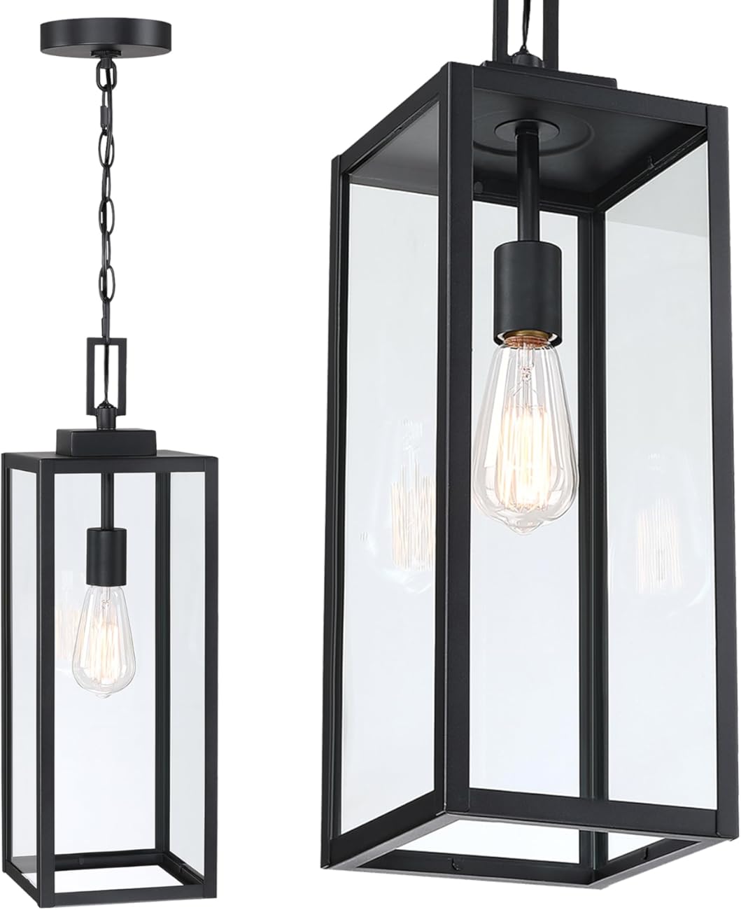 21.5 in Large Size Front Porch Pendant Light Fixture - Outdoor Hanging Light for Patio Entrance Porch Hanging Lantern Exterior Pendant Front Door, E26 Base