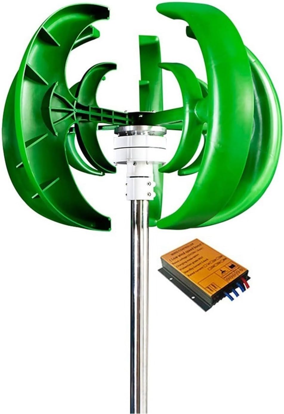 1000W 12V 24V Vertical Wind Turbine Generator, with MPPT Controller, Wind Turbine Home Use Nylon Fiber Wind Turbine Three-Phase Alternator (Green -12V)