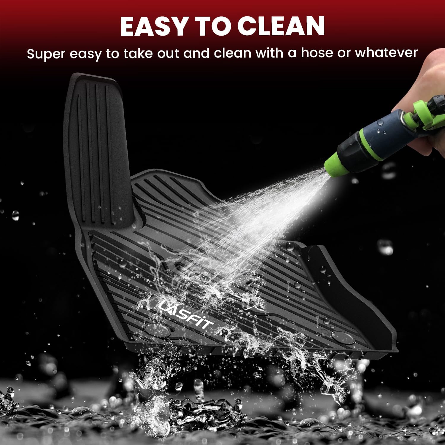 LASFIT Floor Mats for Ford Explorer 2020-2025 7 Passenger TPE All Weather Protector Anti-Slip Floor Liners, 2025 2024 2023 2022 2021 2020 Explorer 7 Seats Accessories, 1st& 2nd& 3rd Row, 4pcs Black