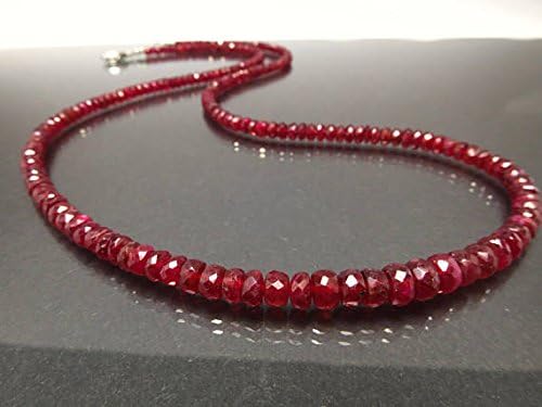 blood red ruby necklace gemstone collier genuine gemstone necklace exclusive,jewelry, birthday, present, bride, engagement, gift, 3-5 mm 48cm