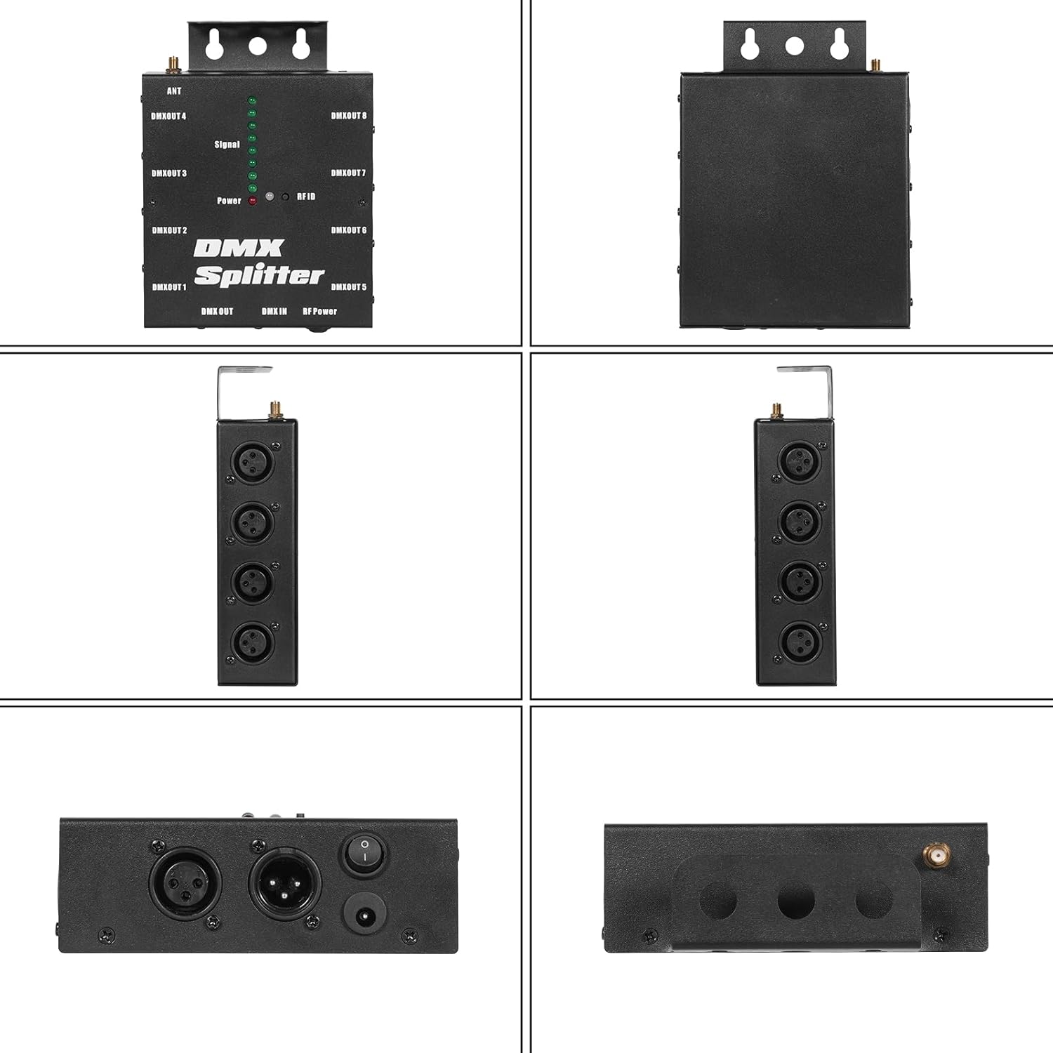 8-Channel DMX 512 Signal Amplifier,3-Pin Output DMX Wireless Transmitter Receiver,XLR DMX Splitter for LED Stage Lighting Disco Party（2 Pack）