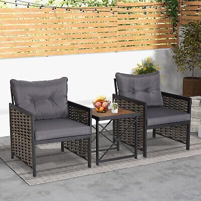 TM Replacement for/Fits 3 PCS Patio Rattan Furniture Set 2 Chairs&Acacia Wood Coffee Table Backyard Size : 27