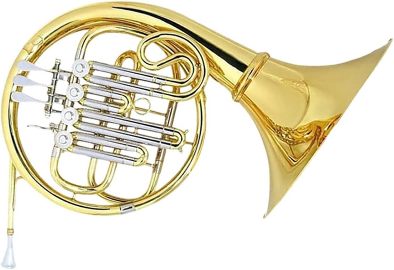 4 Key French Horn French Horn Instrument B Flat Bell Mouth Removable Four Button Single And Double Row(Single Row)