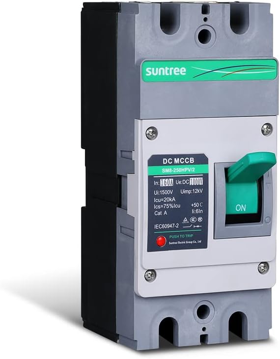 Renogy Suntree 160 Amp 2-Pole DC Circuit Breaker for Off-Grid Solar System, Molded Case