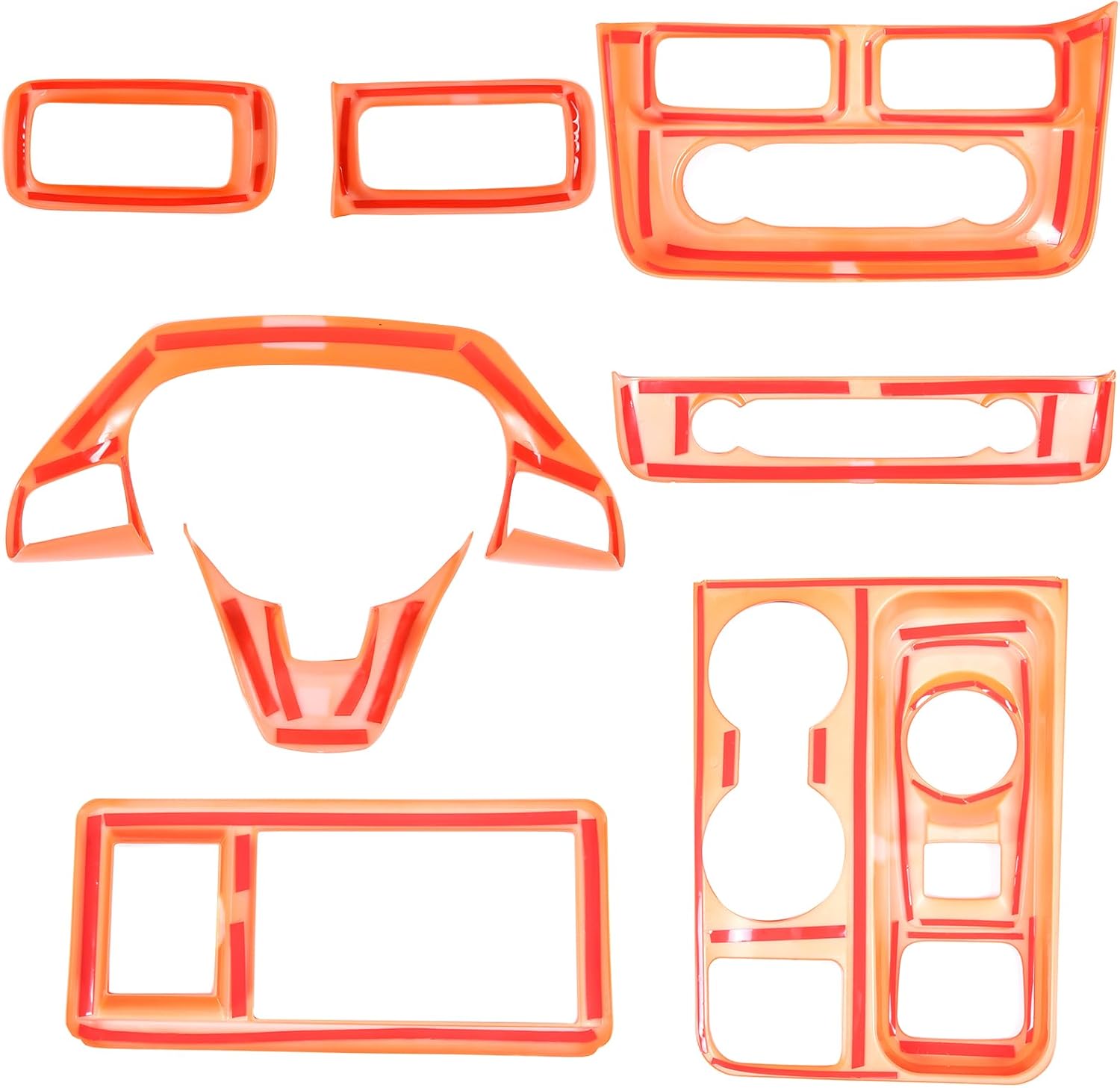 Car 8Pcs Center Console Decoration Kit Compatible with Ford Maverick 2022-2024 Central Control A/C Volume Switch/Outlet Vent/Gear Shift/Steering/Navigation Panel Protector Cover Interior Accessories