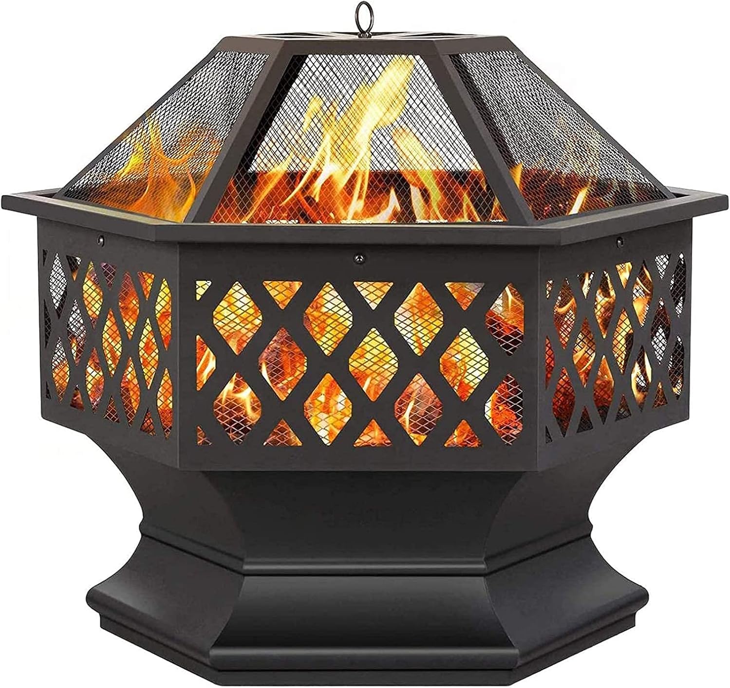 Outdoor Metal Fire Pit, Multifunctional Portable Firepit, Fireplace Stove for Camping Picnic Bonfire Patio Backyard Garden Beaches Park