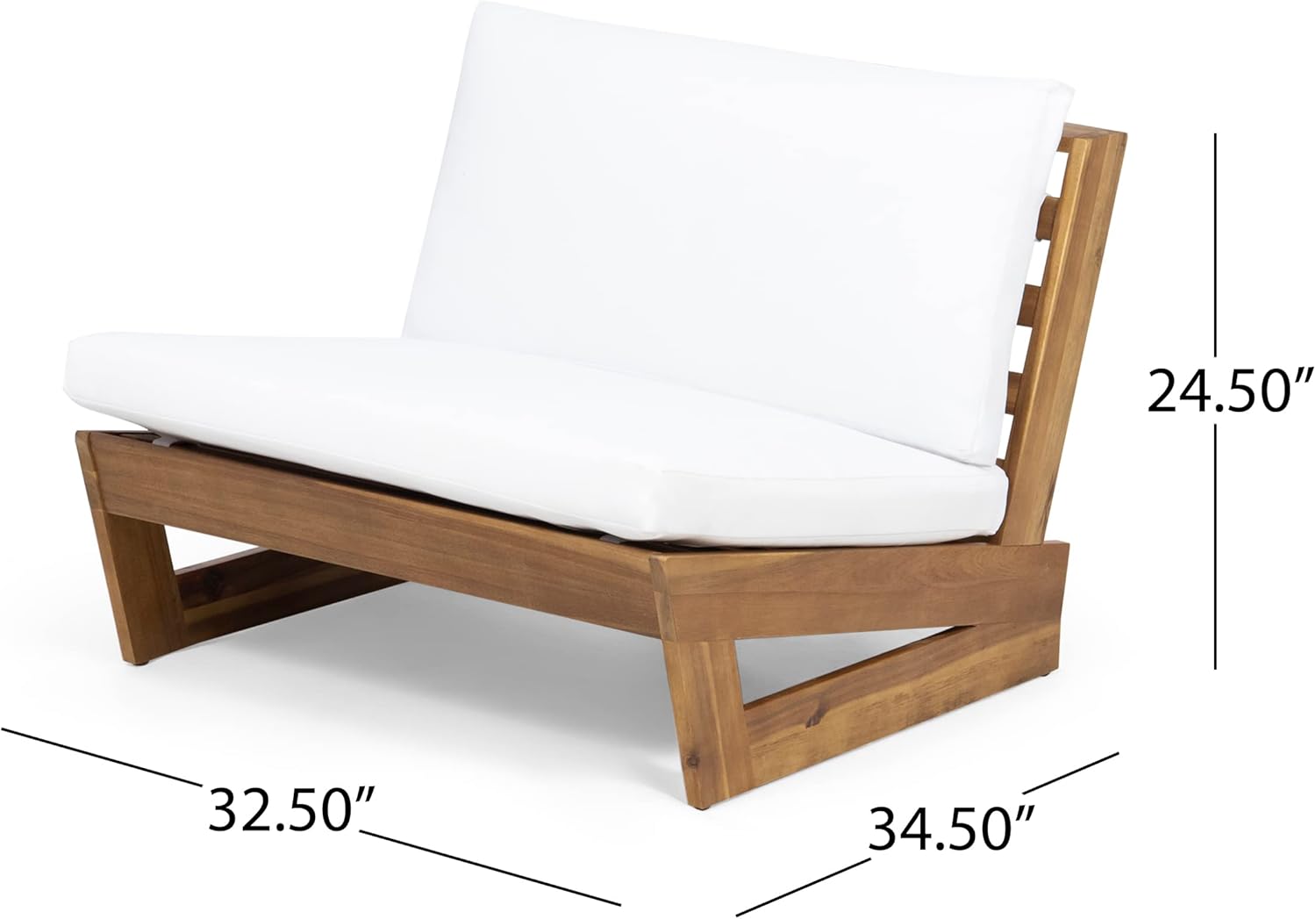 Christopher Knight Home Sherwood Acacia Wood Outdoor Lounge Chairs and 50,000 BTU Circular Propane Fire Pit, White, Teak, and Light Gray