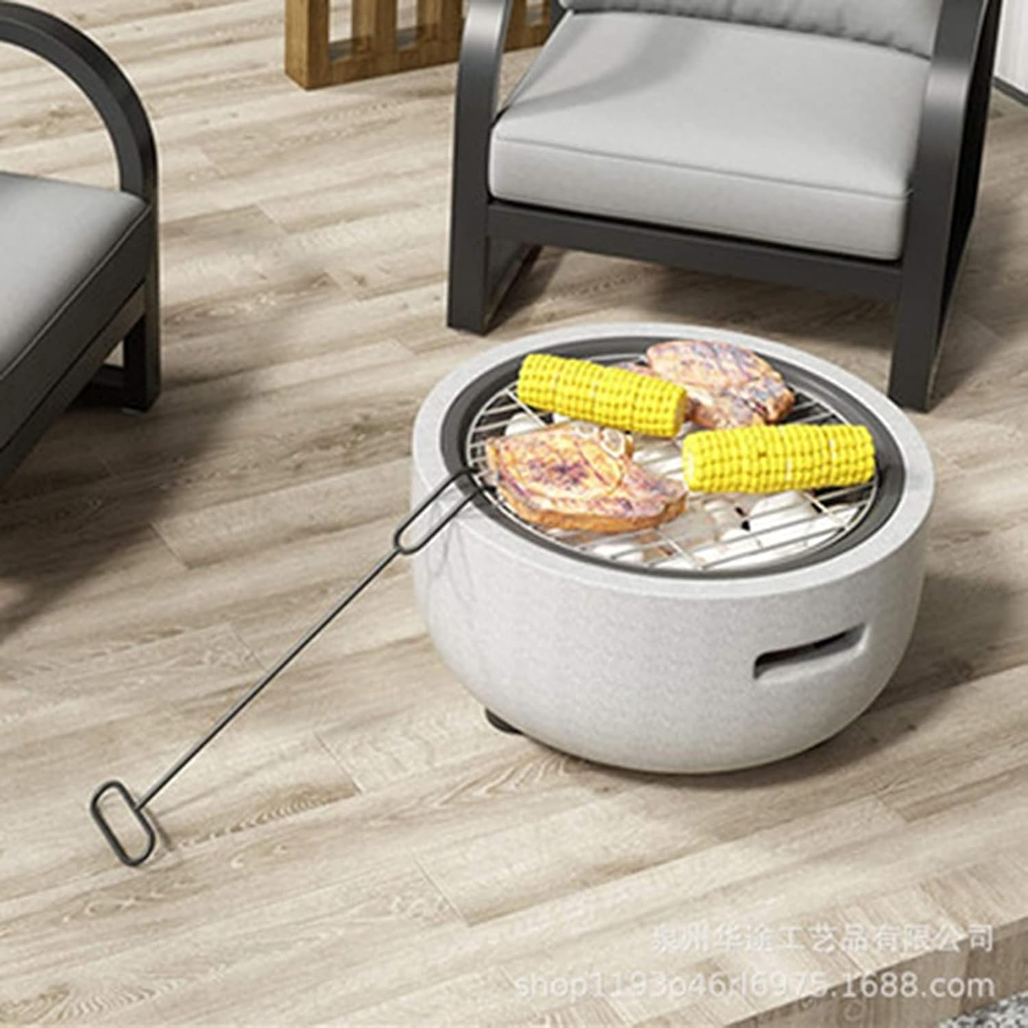 Fire Pit Outdoor fire Pit, Domestic Outdoor Charcoal Heater, Garden fire Pit with Sparkle Screen and Poker