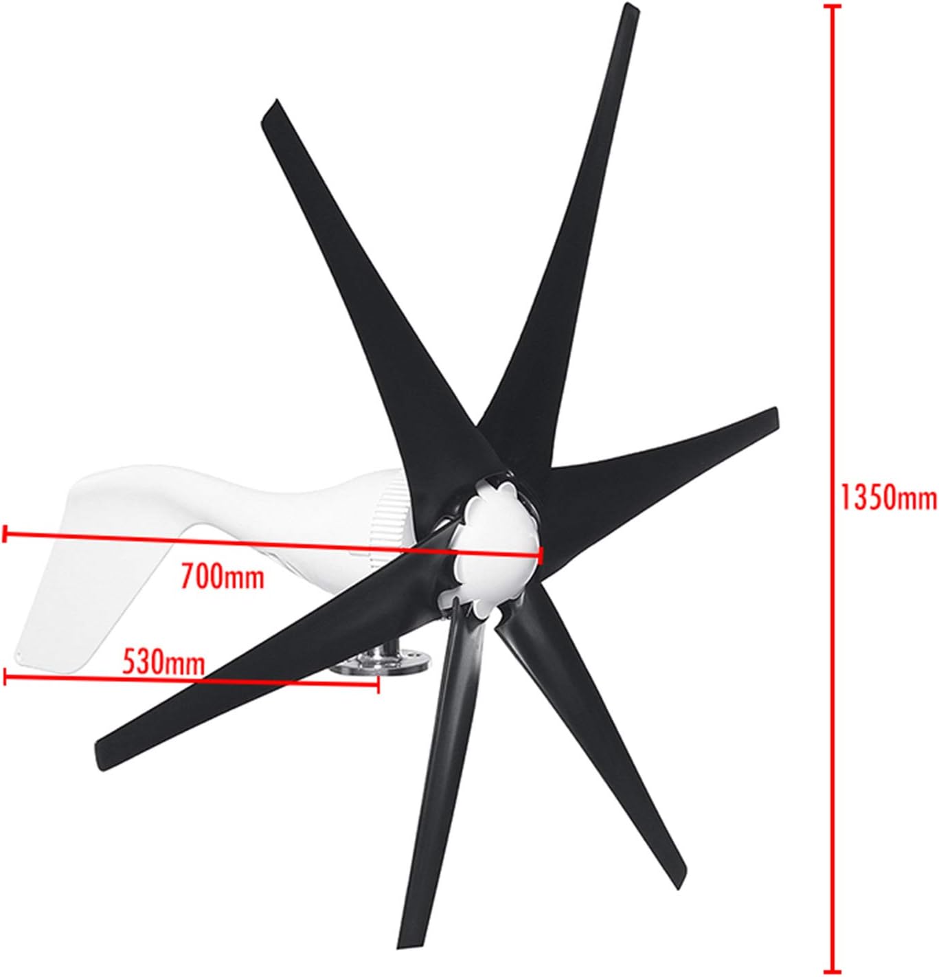 8000W 12V Blades Horizontal Wind Generator, Vertical Axis Wind Turbines,Home Solar Generator for Home Camping,Black,12v