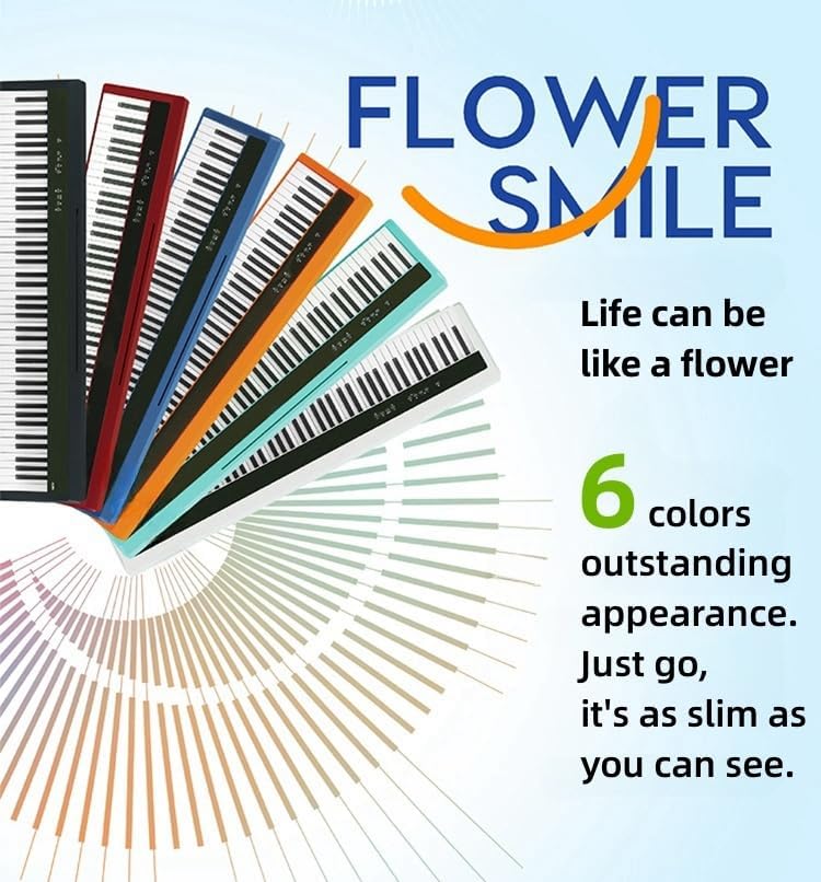 LANDTOM Intelligent 88-Key Heavy Hammer Amoy Series Digital Piano A100 Portable Electric Piano for Children Beginners and Professionals to Play Home and Outdoors (Piano, Blue)