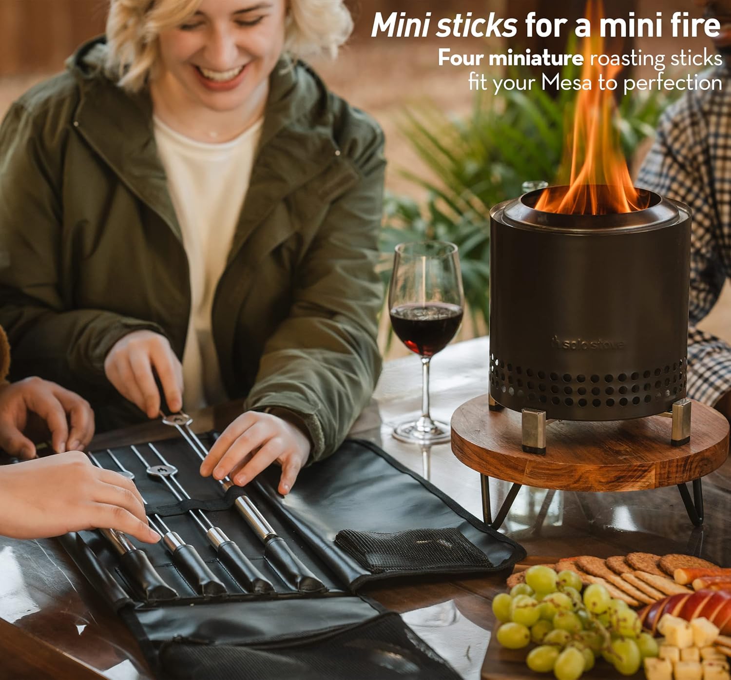 Solo Stove Mesa Accessory Pack | Incl. 4 Stainless Steel Mini Sticks + Stick Rests, Pellet Scoop, Mesa Lid, Carry Case, Accessories for Outdoor Fire Pit, 8.8 x 16 in, 2.2 lbs