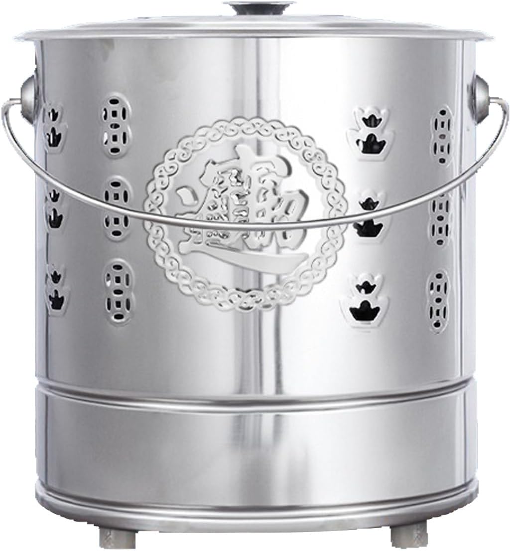 Stainless Steel Burn Barrel Incinerator Burn Barrel, Fire Barrel For Burning Trash Outdoor Yard Waste Incinerator Metal Incinerator Cage With Burning Tongs Fire Pit For Wood Rubbish Leaves Cardboard(S