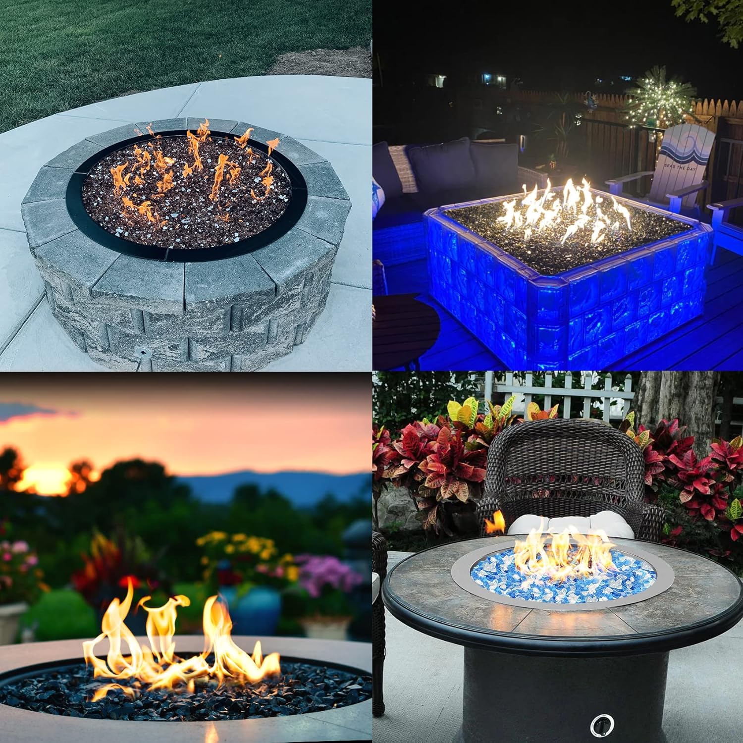 Skyflame 18-Inch Round Fire Pit Burner Ring for Natural Gas/Propane Fire Pit, 304 Stainless Steel…