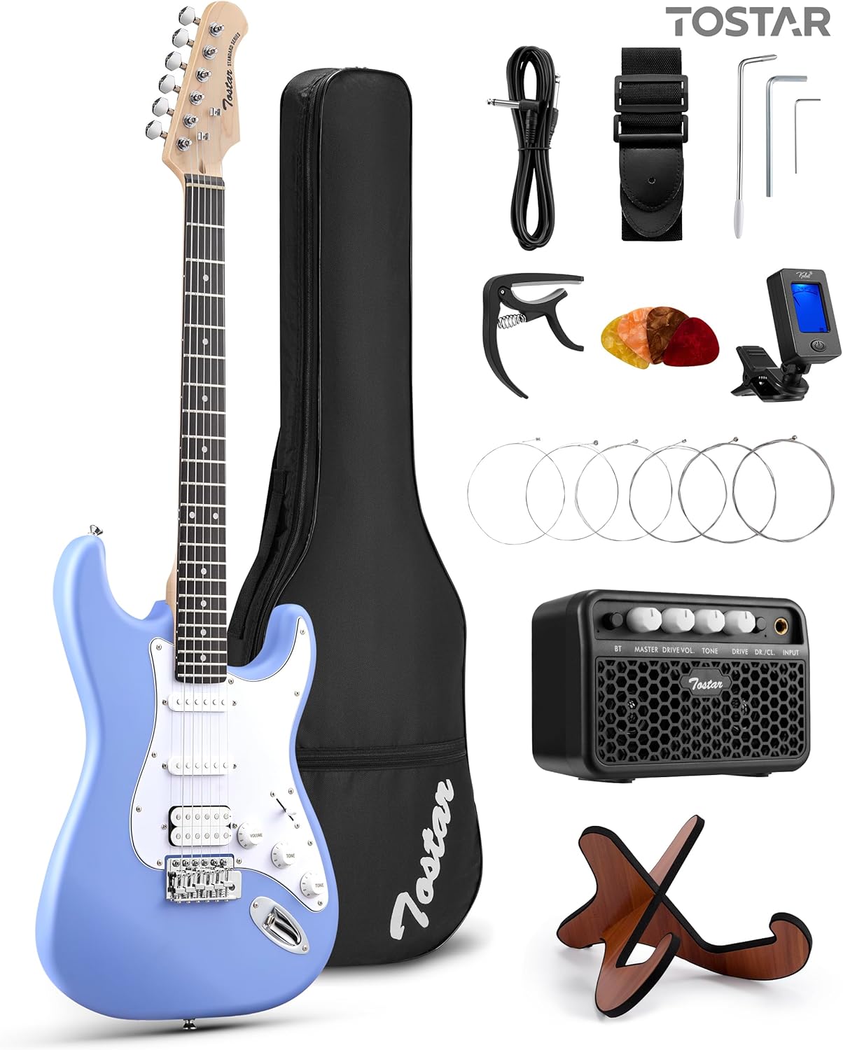 Tostar Electric Guitar Kit with Amp, 39
