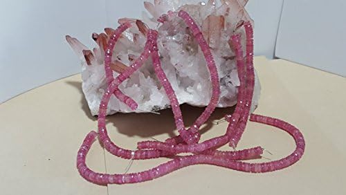 pink sapphire faceted heishi beads 4.5-5mm 9 in. corundum