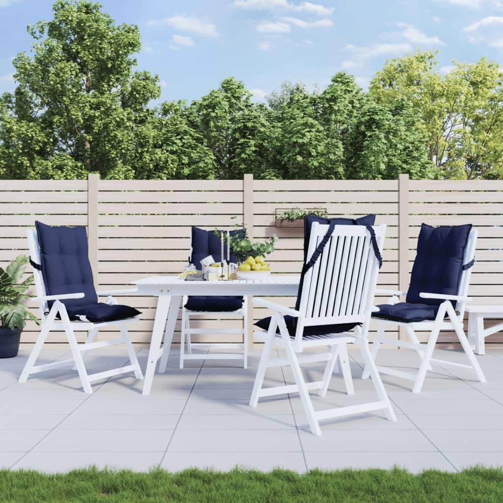 Highback Chair Cushions 4 pcs Navy Blue Oxford Fabric,Navy Blue Highback Chair Cushions Water Repellent and Durable for Patio and Office Use Patio Decor, Furniture Accessories
