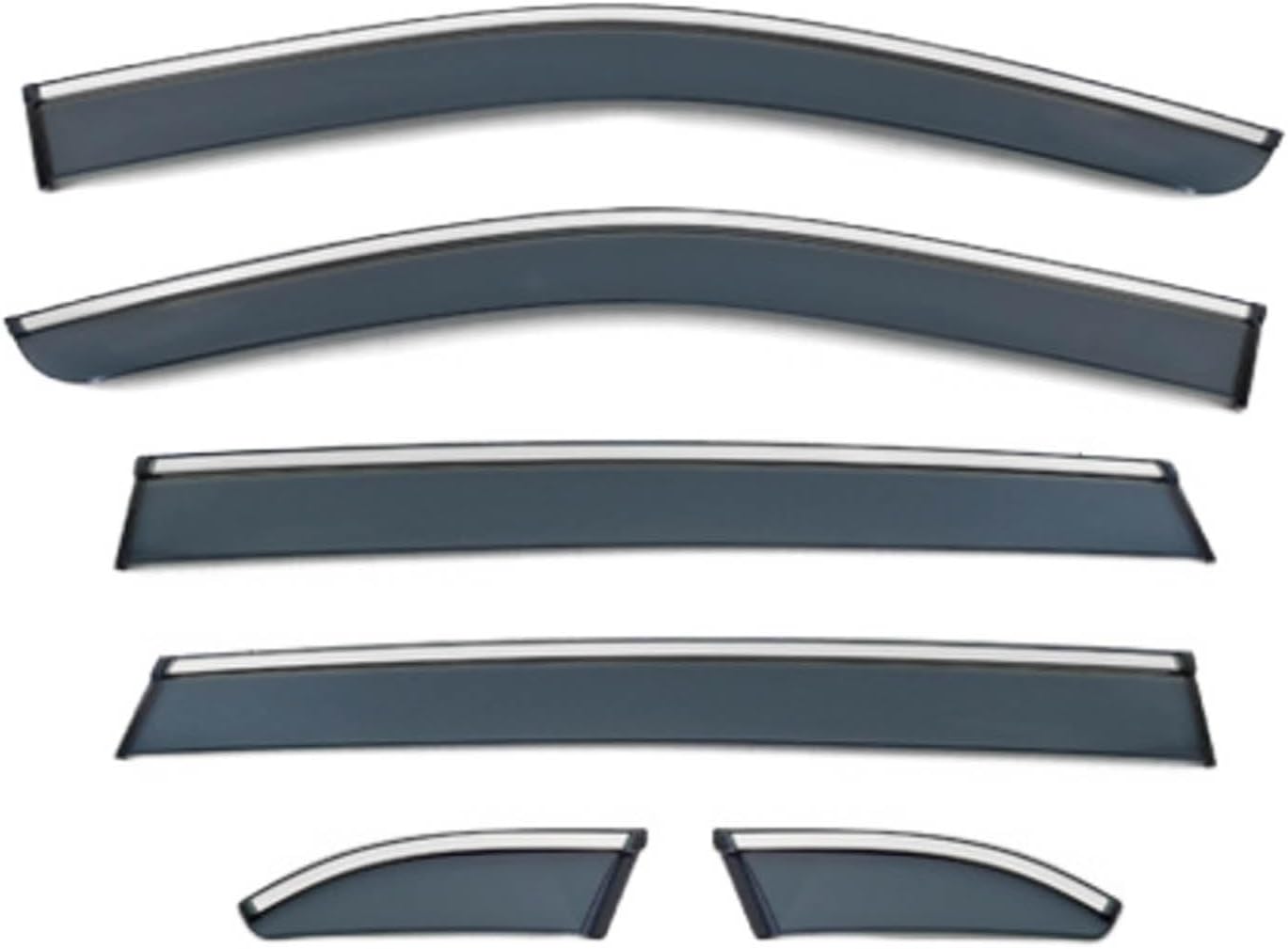 Window Deflectors for Lincoln Nautilus MK1-U540 2019-2022, Sun Rain Guard Window Visors Vent Shades with Bright Stripes Car Accessories,6PCS