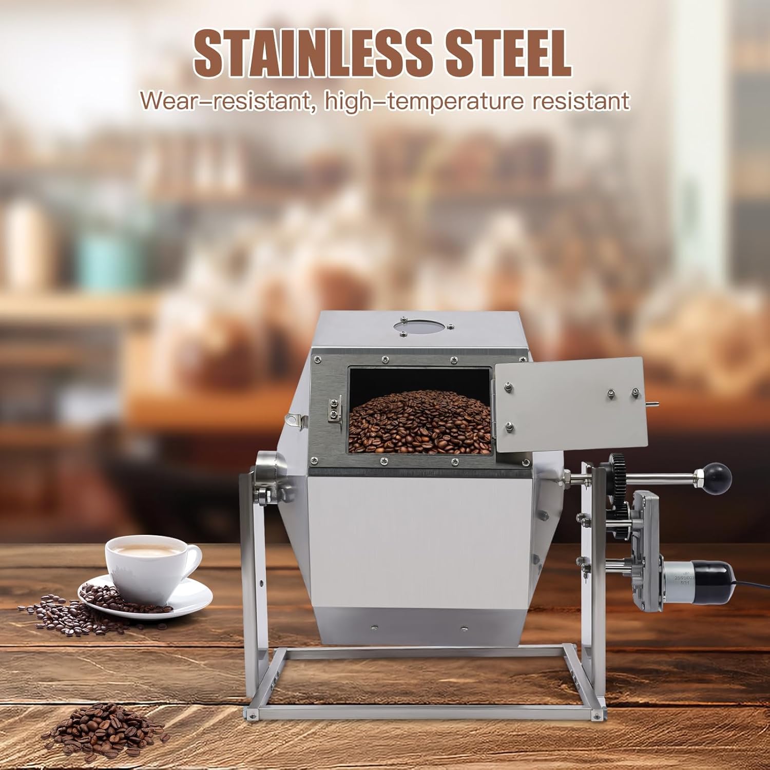 14.5L Commercial Coffee Bean Roaster Stainless Steel Coffee Bean Baking Machine Automatic Rotary Gas Burner Drum Roaster Machine