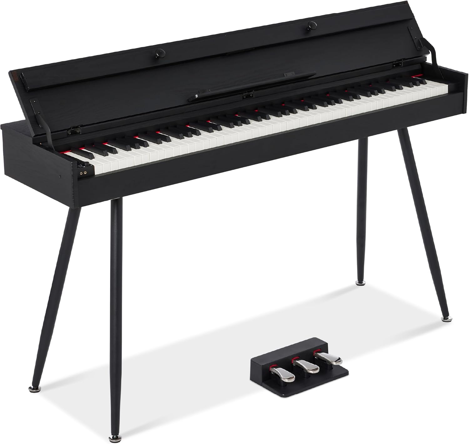 Best Choice Products 88-Key Weighted Full Size Digital Piano, Modern Desk Keyboard w/Metal Legs, 3 Sustain Pedal, MIDI, Headphone Jack - Black