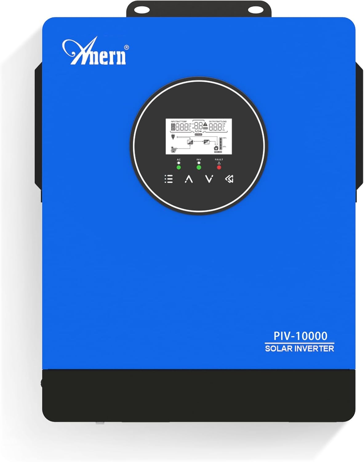 Anern 10KW Solar Inverter 220-230VAC, Pure Sine Wave Inverter with 3 Independent MPPT Solar Charge Controller Max PV 13500W, Battery-Free Design, Support Water Pump & Generator, for Off-Grid System