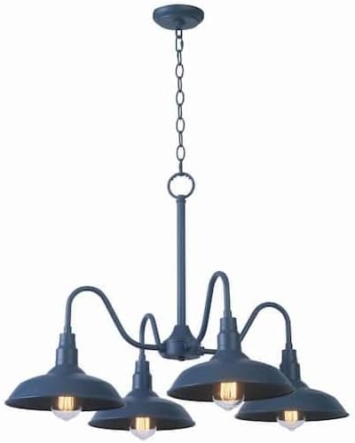 Ceybo4 Light Blue Outdoor Chandelier – Adjustable Hanging Rustic Farmhouse Fixture for Patio, Porch & Pergola
