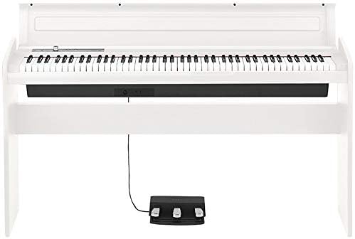 Korg LP-180 Digital Piano - White Bundle with Furniture Bench, Instructional Book, Austin Bazaar Instructional DVD, and Polishing Cloth