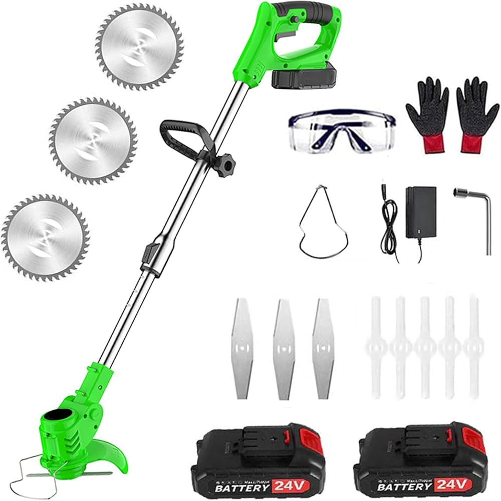 Powerful Lawn Mower with 2 Batteries and 3 Types of Blades Electric Cordless Lawn Mower for Lawn mowers with 24 Volt Battery zhengzilu