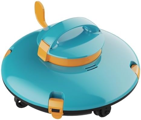 LVKE L1 Cordless Robotic Pool Cleaner, Pool Vacuum for Above Ground Pools with Obstacle-Crossing, 70 Mins Runtime, 40W Powerful Suction, Auto-Parking, Ideal for Flat Pools up to 38 Feet, Orange