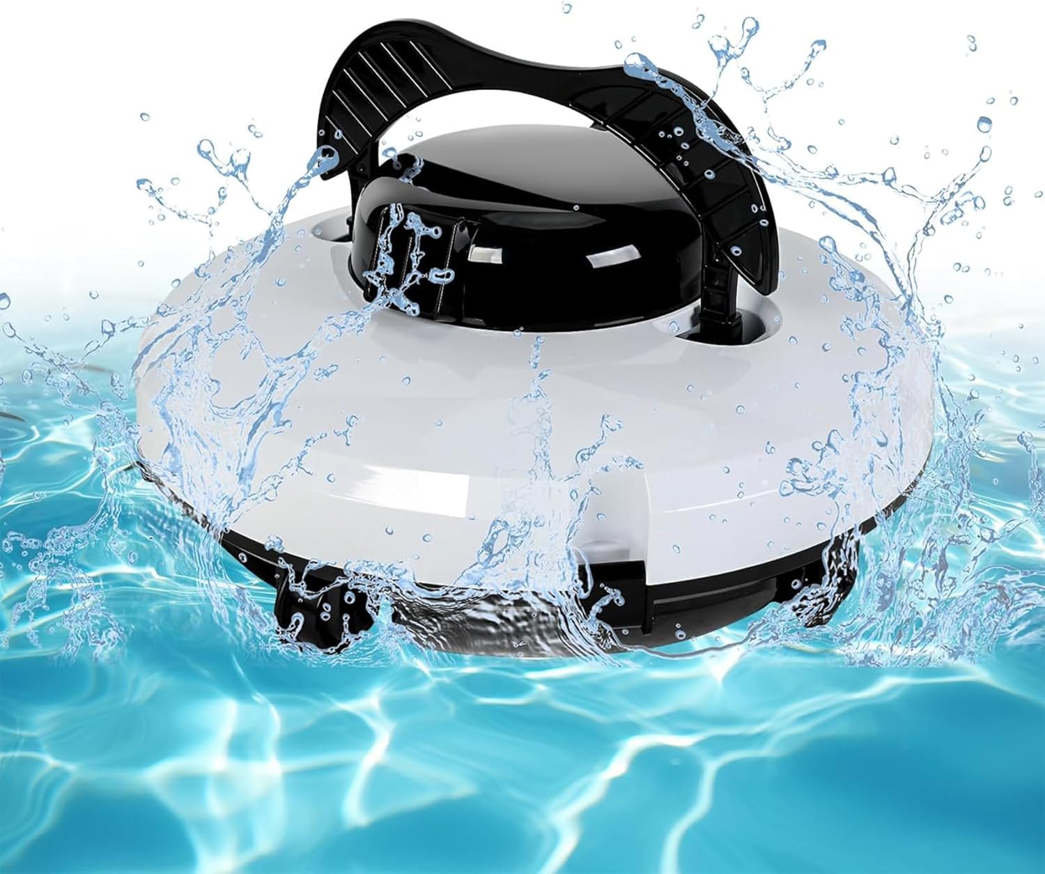 Cordless Automatic Pool Cleaner, Pool Cleaning Robot Pool Vacuum Cleaner with Ultra Strong Suction, Lightweight Pool Robot for Inground & Above Ground Flat Pools,110V