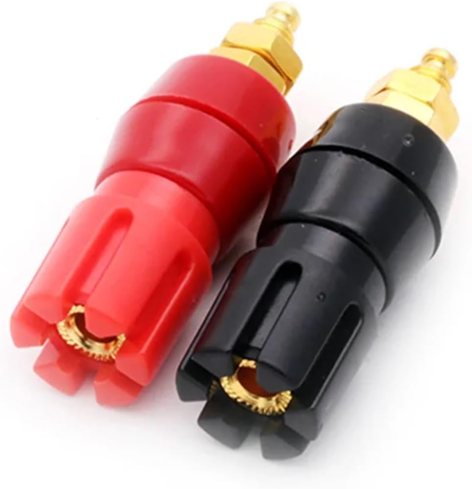 20pcs Gold Plated Copper Adaptor Large Current Amplifier Audio Terminal 4mm Banana Socket Brass Binding Post Connector