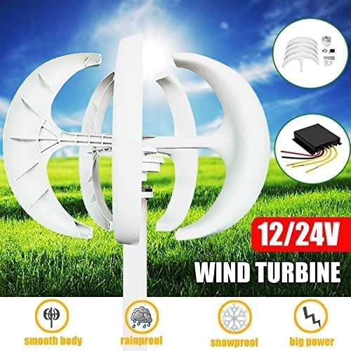 LiuSj JUnSt 8000W White Turbine Wind Turbine Generator Kit, 5 Blades Lantern Vertical Axis Wind Turbine Generator with Controller,24v