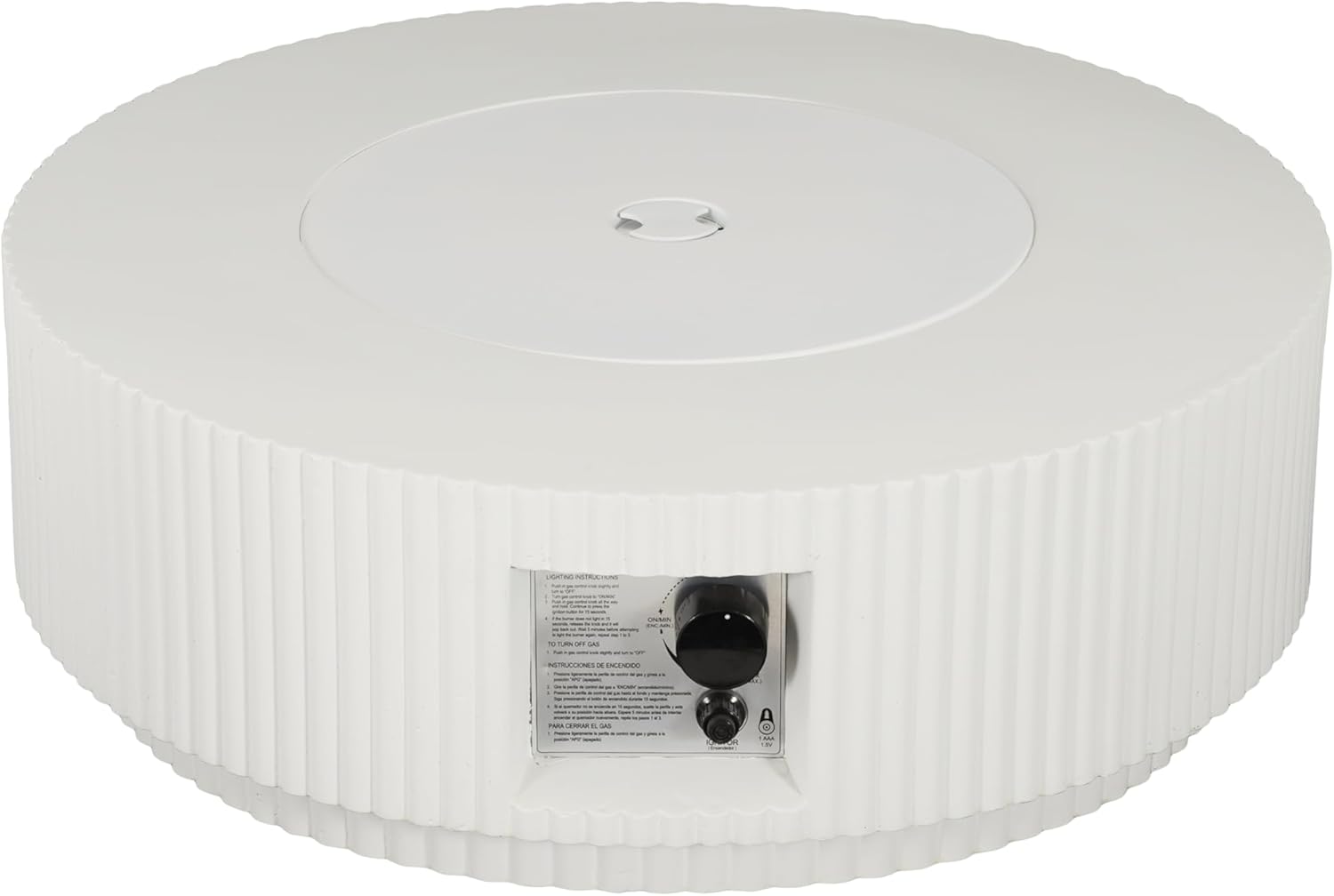 Merax 40,000 BTU Propane Fire Pit Table with Lid, MGO Concrete Outdoor Patio Heater, 2-in-1 Coffee Table with Adjustable Flame, White(Tank Cover Not Provided)