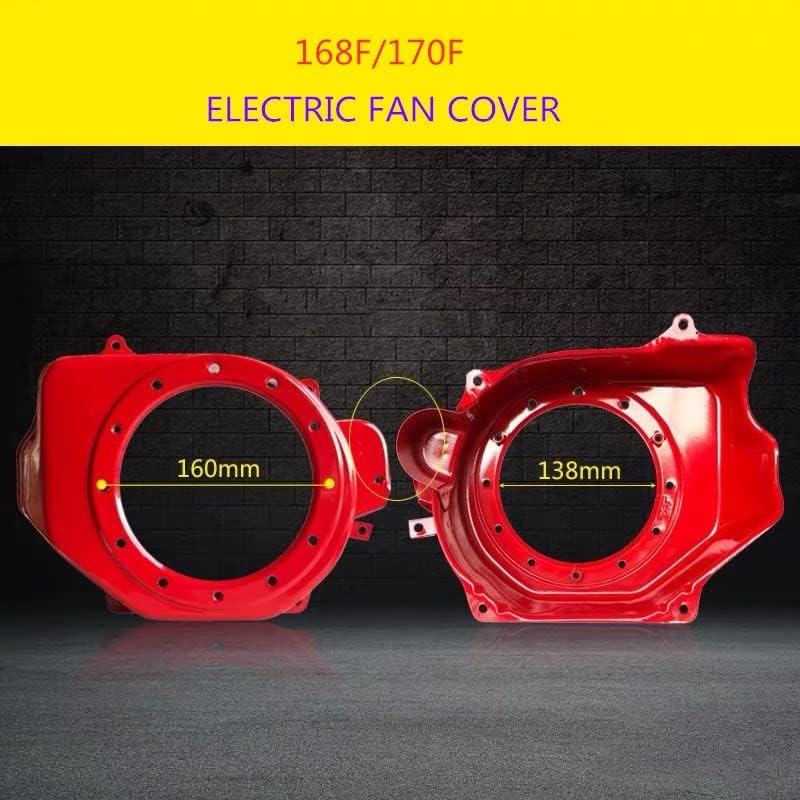 Fit for 168F 170F GX160 GX200 Generator Fan Case,Recoil Start Assembly Cover 4 Cycle 5.5HP 6.5HP Motor(Khaki)