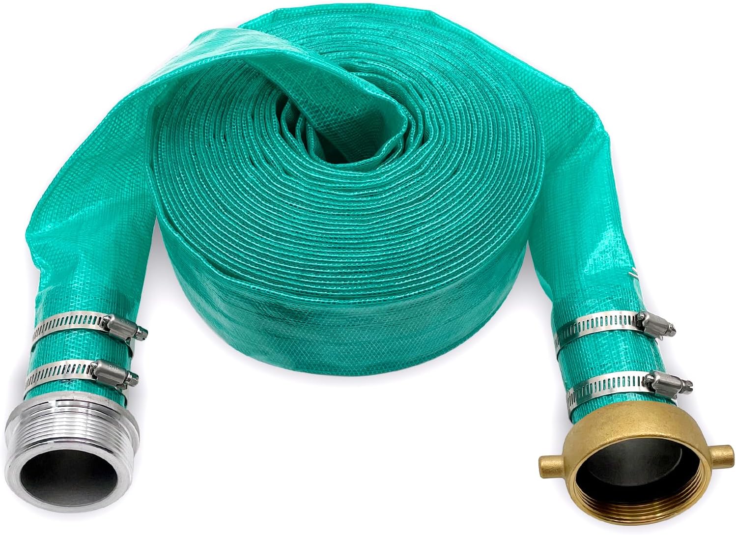 SAFBY Pump Water hose Discharge With Aluminum Pin Lug Hose Shank Coupling Set, Heavy Duty Three layer Backwash Drain Hose for pool, Backwash Hose, Lawn,Garden (100 feet, 2 inch)