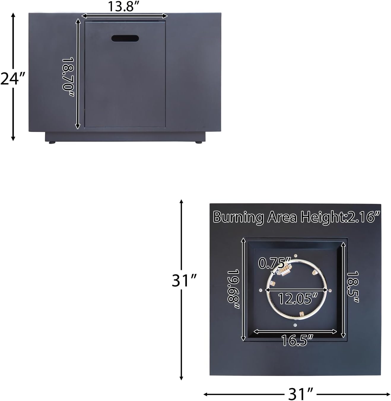 Outdoor Patio Propane Fire Pit 24