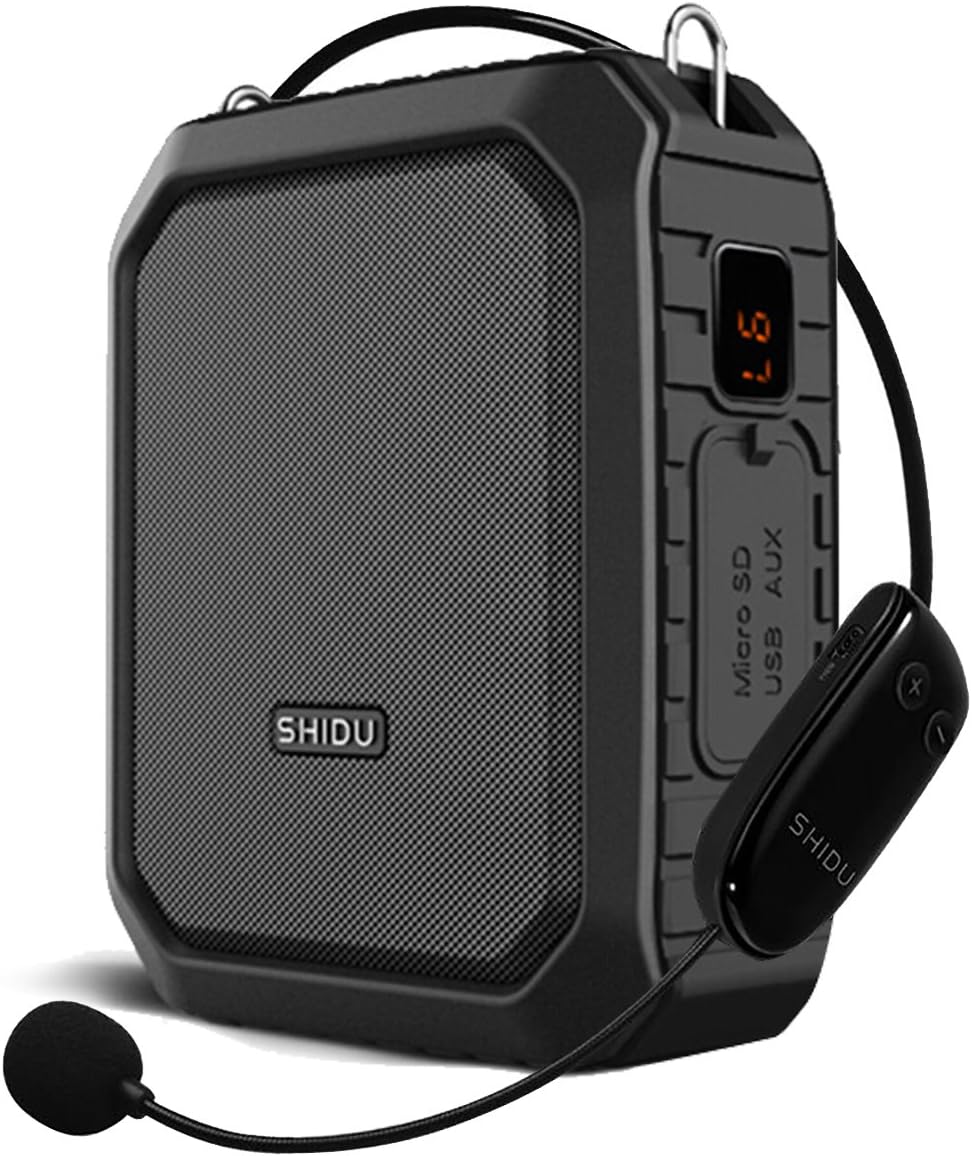 Wireless Voice Amplifier with Bluetooth 5.3 | 18W Portable PA System with Waist Clip, Waterproof Rechargeable Megaphone Microphone and Speaker for Teachers, Tour Guide, Presentation