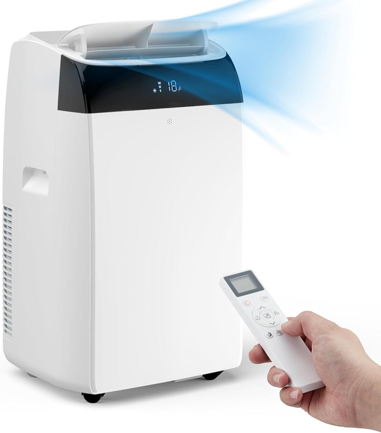 Garveehome 12,000 Btu Portable Air Conditioner - 3 in 1 Portable Ac Unit Cools Up to 450 Sq.Ft with Remote,Built-In Dehumidifier, Dry, Fan Modes,24-Hr Timer and Smooth Caster Wheels for Home/Office