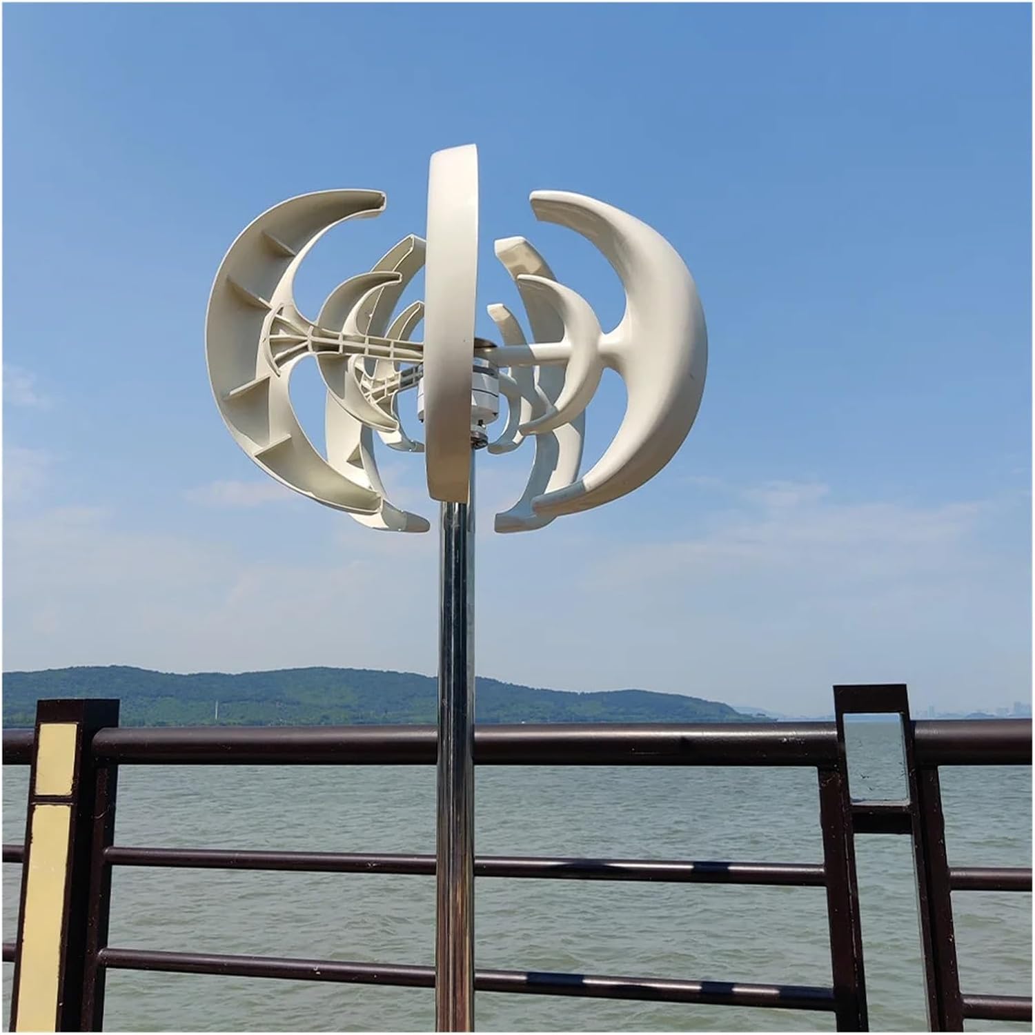 3000W 24V 48V Vertical Wind Turbine Small Wind Turbine Home Use Low Noise High Efficiency Low Starting Speed for Home(White,MPPT Control_24V)
