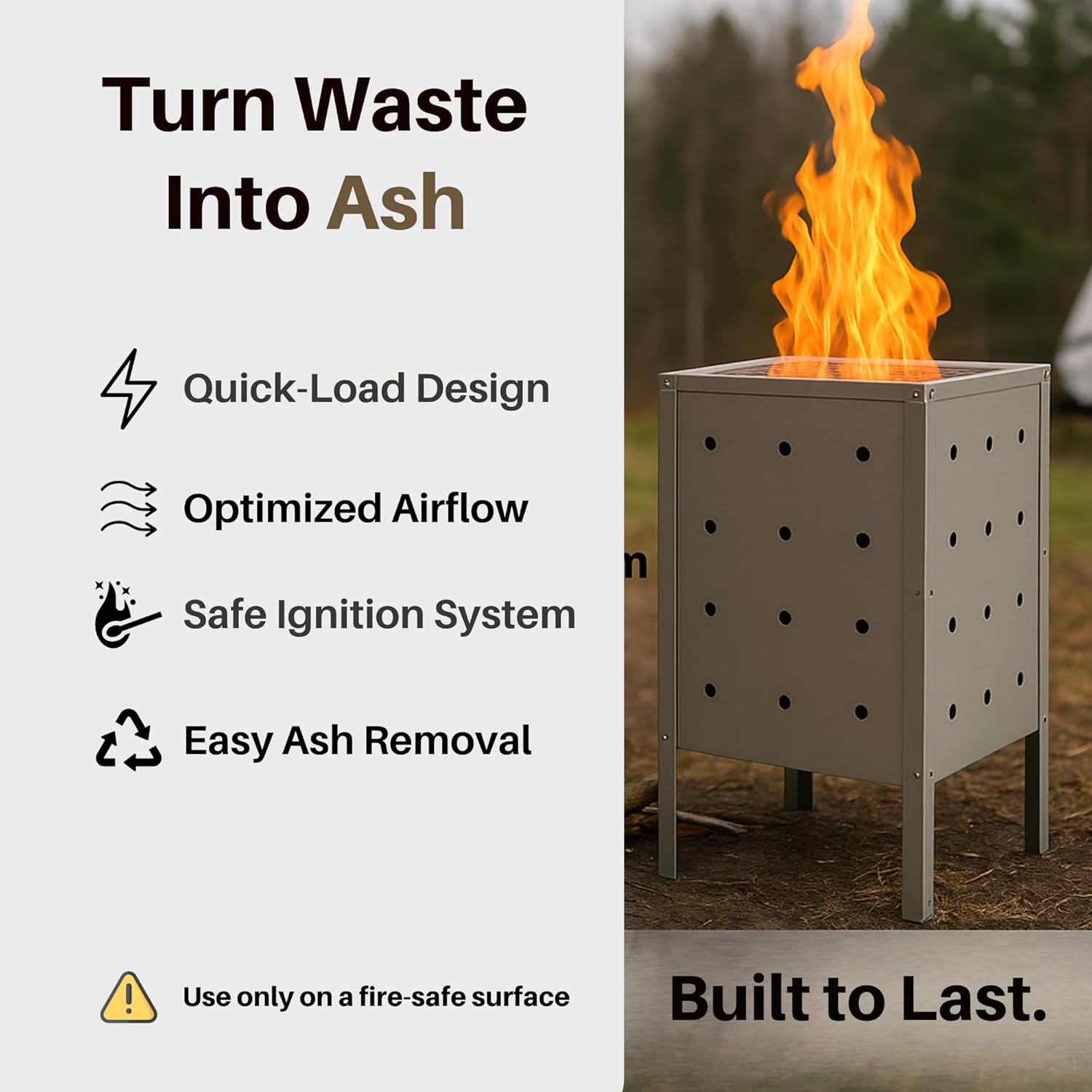 Burn Barrel Trash Can – Heavy Duty Galvanized Metal Fire Pit for House & Garden Use – Great for Paper, Garbage, Outdoor Debris & Shredder Waste – 29x16 Inch, 31.7 Gallon Capacity
