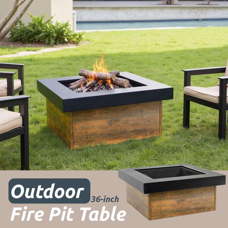 36 inch Iron Fire Pit Table Wood-Burning Stove