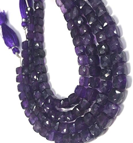 AAA QUALITY AMETHYST 3D CUBE FACETED LOOSE GEMSTONE BEADS 8