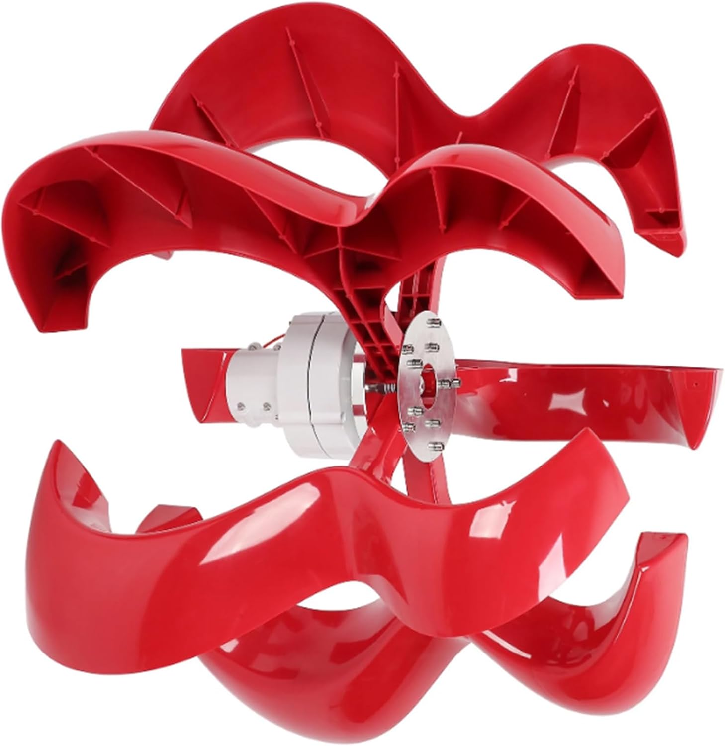 100W-3000W Red Vertical Wind Turbine Generator Kit, AC 12V 24V 48V Start Speed Wind Turbine Generator with Controller 5 Blades for Outdoor Street Lights