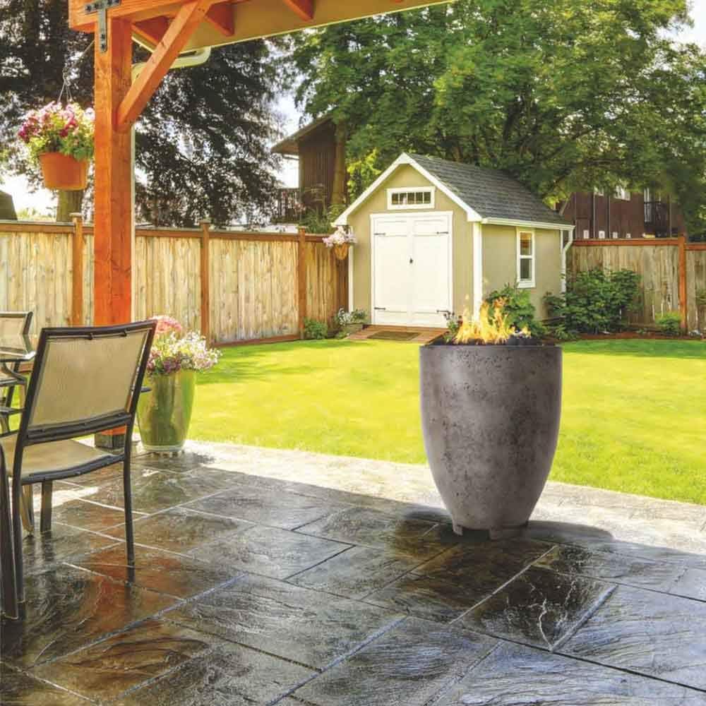 Prism Hardscapes Pentola 1 Concrete Gas Fire Pit (PH-413-2NG), Natural Gas, Ebony, 24-Inch